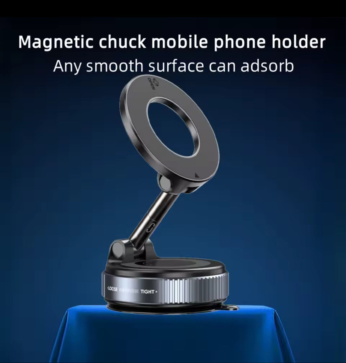 Metal Magnetic Car Phone Holder – Strong Grip 360° Rotating Dashboard Mount for All Smartphones