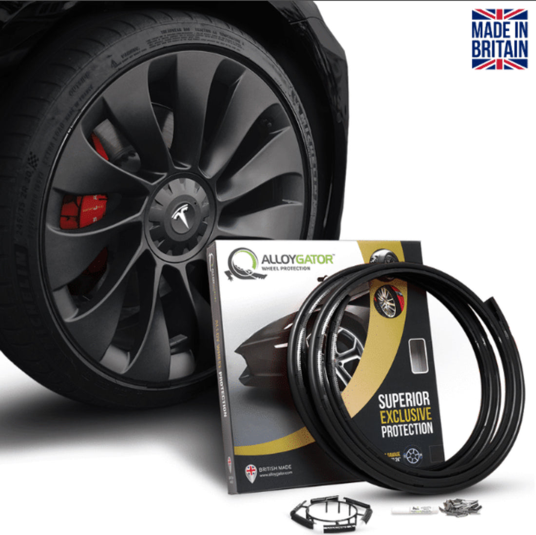 AlloyGator Set of 4 Alloy Wheel Rim Protectors Anti-Curb Rash Guard for Cars