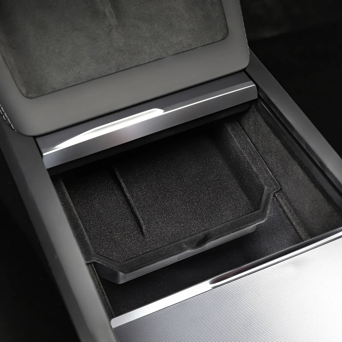 2 Console/Armrest Flocked Storage
